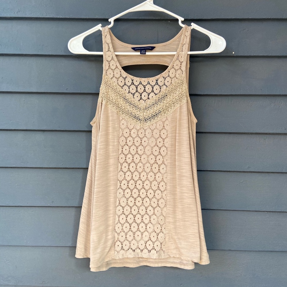 American Eagle Beige Lace Top